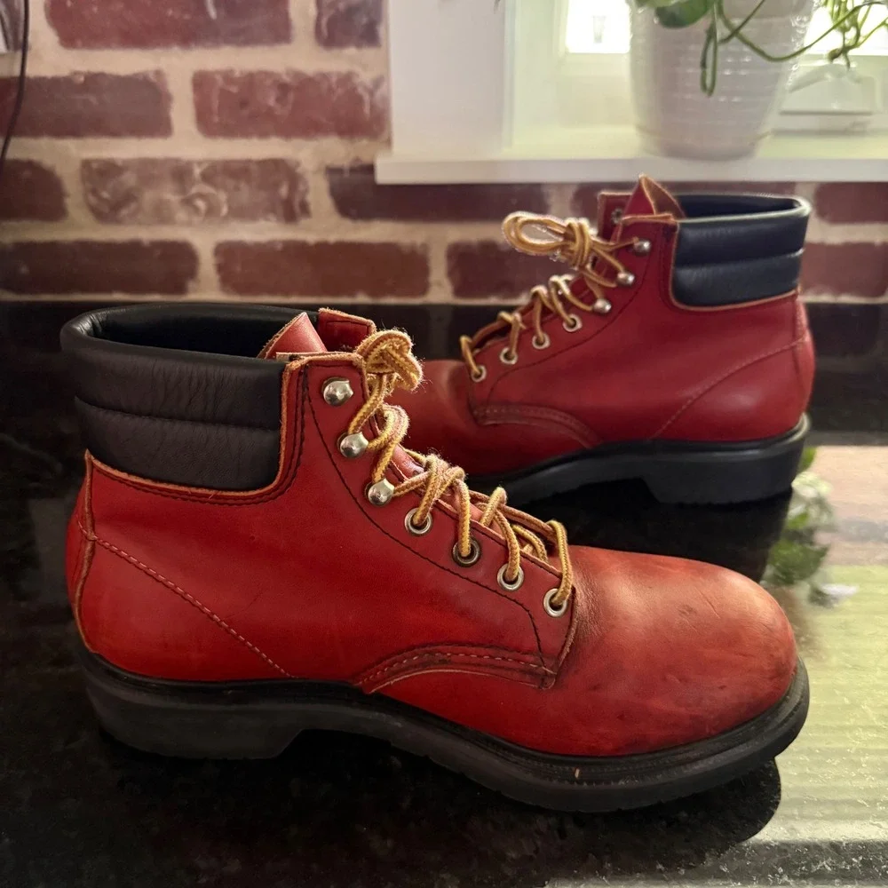 Red Wing 22051 Safety Toe Work Boots Men's 8D‎ Made USA ANSI Z41 PT91